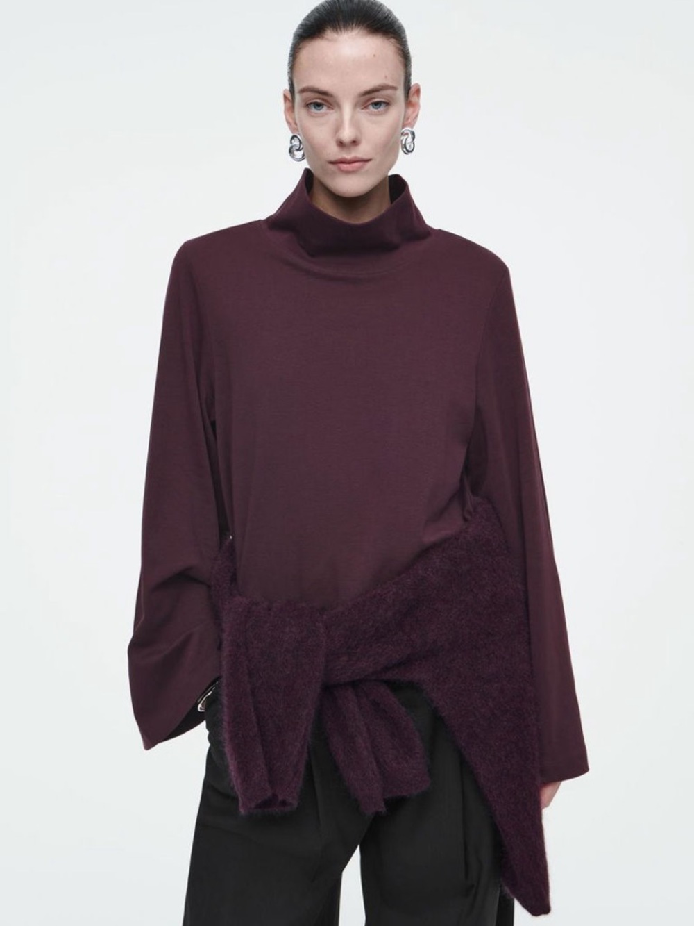 COS Funnel-Neck Long-Sleeved T-Shirt